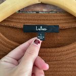 Lulus Rust Brown Ribbed Balloon Sleeve Sweater Top, L Photo 3