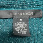 89th & Madison Metallic Knit Cardigan Womens Medium Party Event Evening Holiday Blue Photo 1