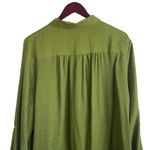 Cato  Women Tunic Top 18/20 Olive Green Relaxed Button Up Sheer‎ Gauze Workwear Photo 4