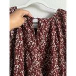 Hayden Los Angeles Textured Maroon Floral Tiered Midi Dress Pockets Women's 1XL Photo 9