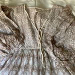 Daughters of India Jasmine Shell Cream and Brown Boho Cottagecore Midi Dress 3X Tan Photo 5