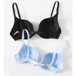 SheIn  2pack Tie Dye Super Push Up Bra Set in Blue/Black, Size XS​​​​​​ Photo 1