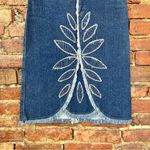 Blue Denim Skirt with Fringe and Leaf Design Size 6 Photo 1