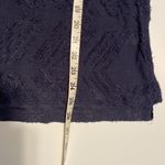 Peace & Pearls textured V-neck T-shirt top Chenille cold shoulder blue small Photo 7