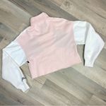 Hollister  Color Block 1/4 Zip Cropped Sweatshirt Pink Black White XS Photo 7