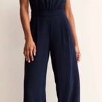 Boden Clarissa Navy Sleeveless Wide Leg Jumpsuit Blue Size 2P Photo 0