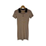 ZARA Y2k Style Preppy Polo Shirt Dress Striped Black Orange white Small Photo 1