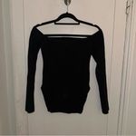 Black Long Sleeve Square Neck Top Size L Photo 2