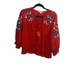 Garnet Hill ✨ Embroidered-Yoke Bishop-Sleeve Sz Small Blouse✨ Photo 7