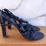 Alexander McQueen heart motif blue leather T-strap sandal size IT 39.5 US 9.5 Photo 6