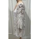 XCVI  White Mesh Crochet Embroidered Pullover Tunic Lined Ethereal Angelic Boho Photo 4