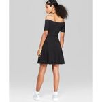 Wild Fable Off-The-Shoulder Hook-And-Eye Corset Fit-And-Flare Ribbed Skater A-Line Dress XS Photo 2