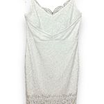 EXPRESS NWT White Scalloped Lace Formal Bachelorette Wedding Midi Dress - Medium Photo 4