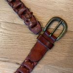 American Vintage Vintage Brass and Leather Belt Unisex Boho Cowboy Photo 1