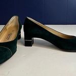 St. John  Vintage Green and Gold Low Suede Heels Size 6 Photo 0