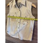 Ralph Lauren Vintage Lauren Vest Womens Medium Safari Utility Khaki Crochet Photo 7