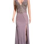 Soieblu purple maxi dress with beaded bodice slit L Size L Photo 1