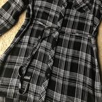 BLL NYC Black Plaid Button Down Long Roll Tab Sleeve Shirt Dress Women’s Size L Size L Photo 6