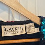 Oleg Cassini Black Tue  Multi Color Sequin Mini Dress Size Small 4 Photo 5