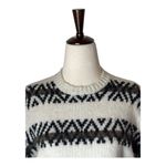 All Saints Sweater Women XS Ivory Gray Wool Alpaca Knit Nordic Catalina Jumper Photo 3