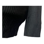 Enza Costa Shirt Women XS Black Ribbed Knit Collared Button Long Sleeve Tunic Photo 7