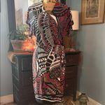 Cato  Modern Tribe in Bossa Nova Multicolor Geometric Print Wrap Dress NWT Photo 1