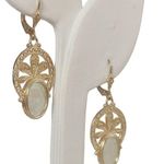 14K 14KT 585 Yellow Gold Ladies Oval Slab? Earrings Photo 2