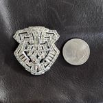 Art Deco Style Rhinestones Vintage Dress Clip‎ Silver Photo 5