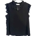 Stem & Vine Black Lace Open Split Back Blouse Women Sz M Size M Photo 0