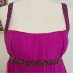 Bebe Y2K fuscia silk beaded babydoll with adjustable straps #glam #siren #Y2K Photo 2