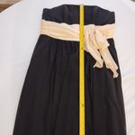 Alfred Angelo Strapless Dress Womens Size 12 Black cream Waist Bow Dress Photo 7