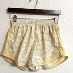 Nike Women’s Shorts Yellow White Tempo Gingham Plaid Lined Dri Fit Size Small Photo 0