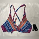 a.n.a . Multi Color Striped Cross Back Bikini Top XL Photo 6