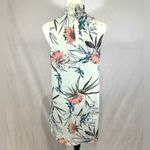 fab'rik Mint green and pink mock neck tropical print mini dress size small Photo 2