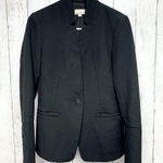 Ann Taylor Loft Women's 0 Single Button Blazer Long Sleeve Career Office Black Photo 0
