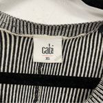 CAbi  Black White Striped Boxy Fit Full Zip Cardigan Sweater Women XS Lagenlook Photo 2