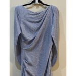 Betsy and Adam  Metallic Cape Gown Size‎ 12 Metallic Shimmer Silver Blue Photo 6