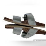 Aerie  Light‎ Blue Velour Double Strap Slides Women’s Size 8 Photo 2