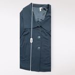 Frenchi Collared Buttoned Mid Length Coat‎ Womens Medium Black Photo 2