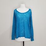 Jockey Person 2 Person Teal Paisley Burnout Hooded Top Sz Medium Green Photo 2