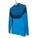 Vintage Pasta 80s Teal Blue Geometric Mock Neck Long Sleeve Shirt Size Large Photo 1