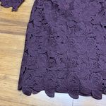 Loft Lace Dress Womens 6 Purple Floral Overlay 3/4 Sleeve Party Cocktail Plum Photo 2