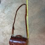 Handmade 70s VTG  Leather Box Purse Brown Buckle Handle Adjustable Strap Satchel Photo 13