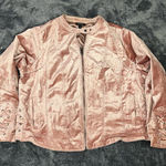 Torrid  Pink Crushed Velvet Moto Jacket Women size 3X Photo 0