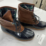 Sporto Womans Duck Boots 10 Brown-blue Lace Up Ankle Height Photo 0