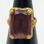 Vintage Sarah Coventry Gold Tone & Purple Glass Adjustable Ring Photo 0