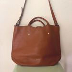 Furla 2 way bag brown leather preloved crossbody purse large tote Photo 0