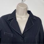 Anne Fountaine Lydia Black button down blouse with white trim sz 42 US 10 Photo 3