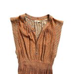Faherty Woodstock Print Midi Dress in Chestnut Blossom Small V Neck Button Front Orange Size undefined Photo 5