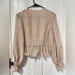 Mable Anais geometric print pale blush pink tie front cropped blouse size small Photo 4